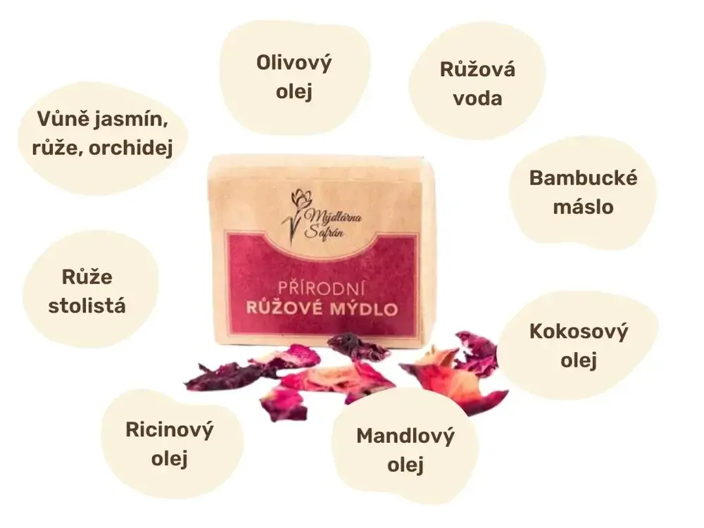 Přírodní růžové mýdlo