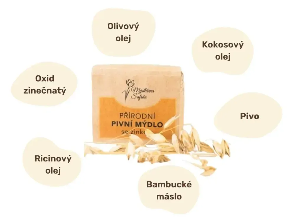 Přírodní pivní mýdlo se zinkem