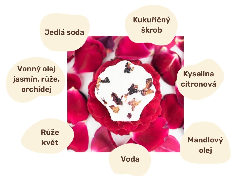 Růžová šumivka do koupele